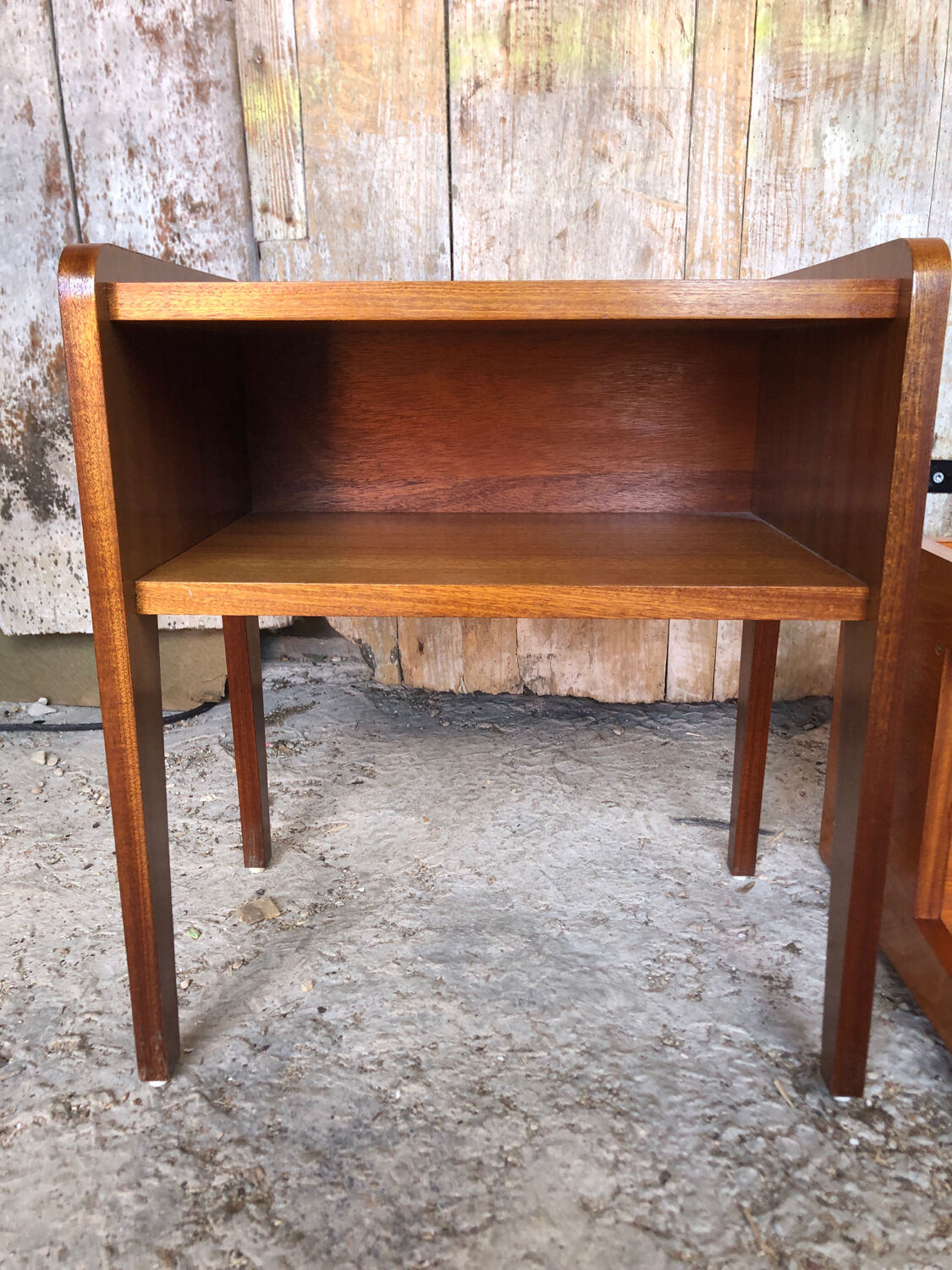 Pair of bedside table scandinavian vintage wood