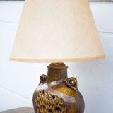 vintage enamelled terracotta lamp, table lamp, lampshade lamp, pottery, home decor, lamp