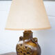 vintage enamelled terracotta lamp, table lamp, lampshade lamp, pottery, home decor, lamp