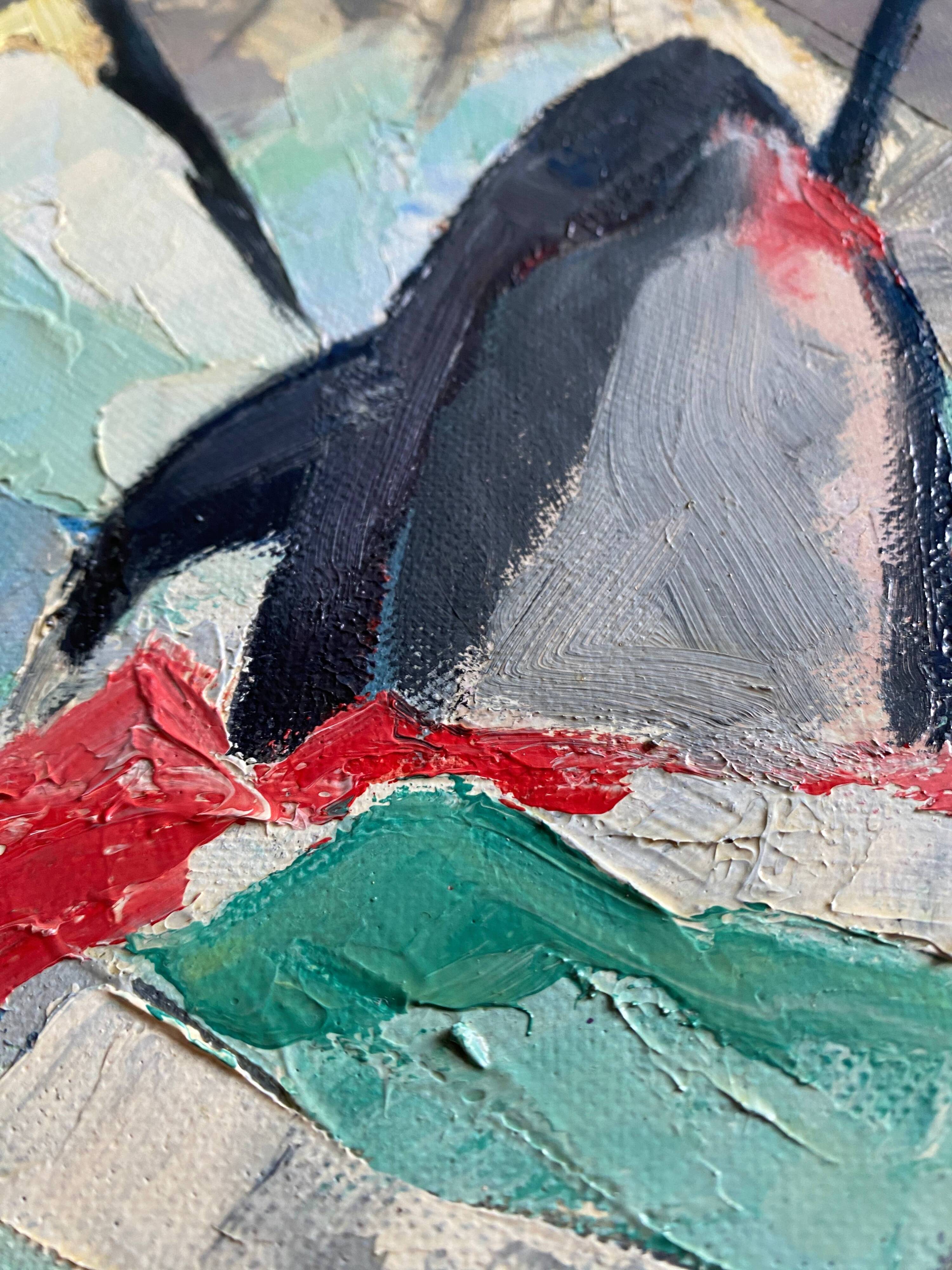 HST Africanist Orientalist painting "Tuna fishing" signed post cubist