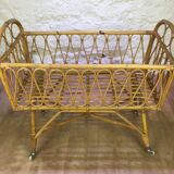 Rattan crib 1960s