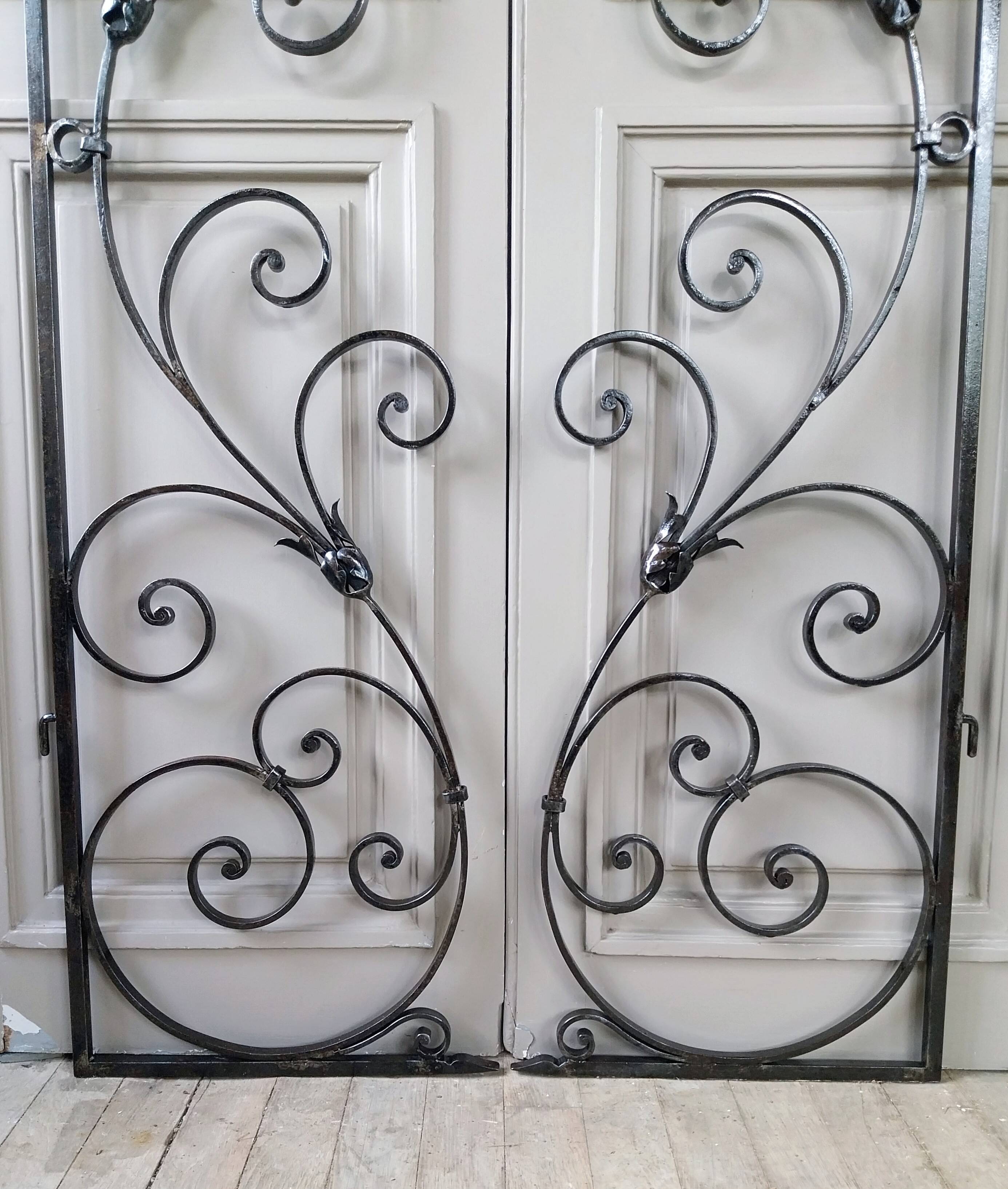 2 antique wrought iron doors