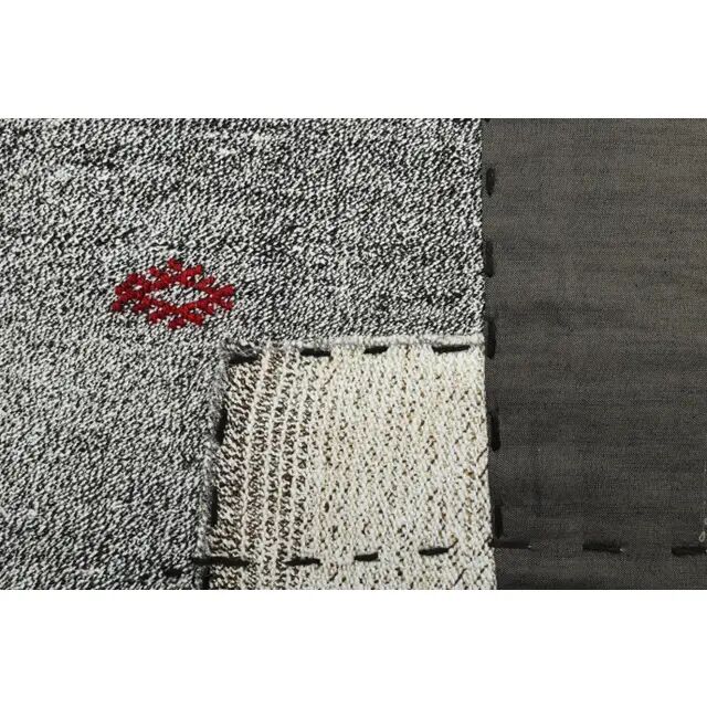 1970s Turkish Oushak handmade wool cotton gray runner 111x352