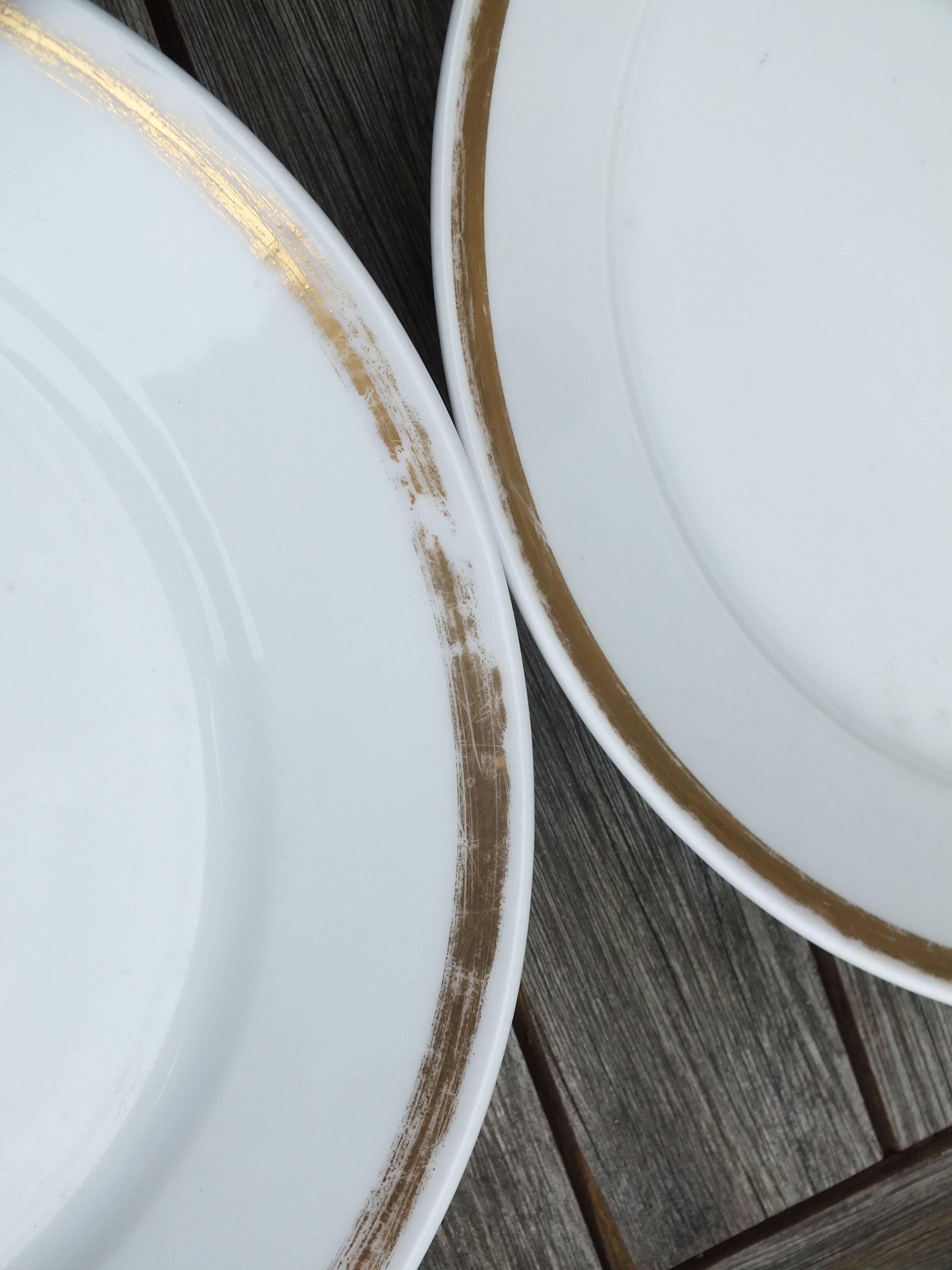 4 plates with hors d'oeuvre in porcelain of Paris 19th - gold net