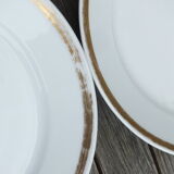 4 plates with hors d'oeuvre in porcelain of Paris 19th - gold net