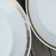 4 plates with hors d'oeuvre in porcelain of Paris 19th - gold net