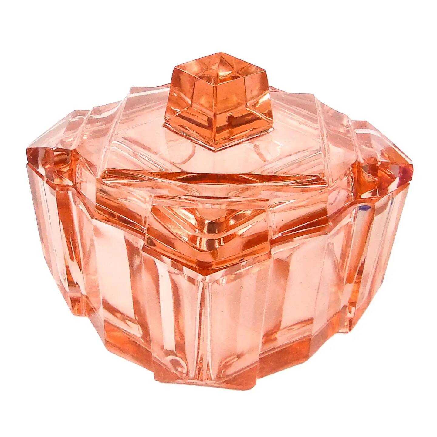 Art Deco bonbonniere, crystal, Moser, Czechoslovakia, 1930s
