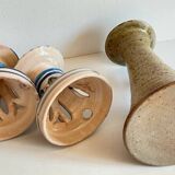 3 vintage ceramic craft candle holders