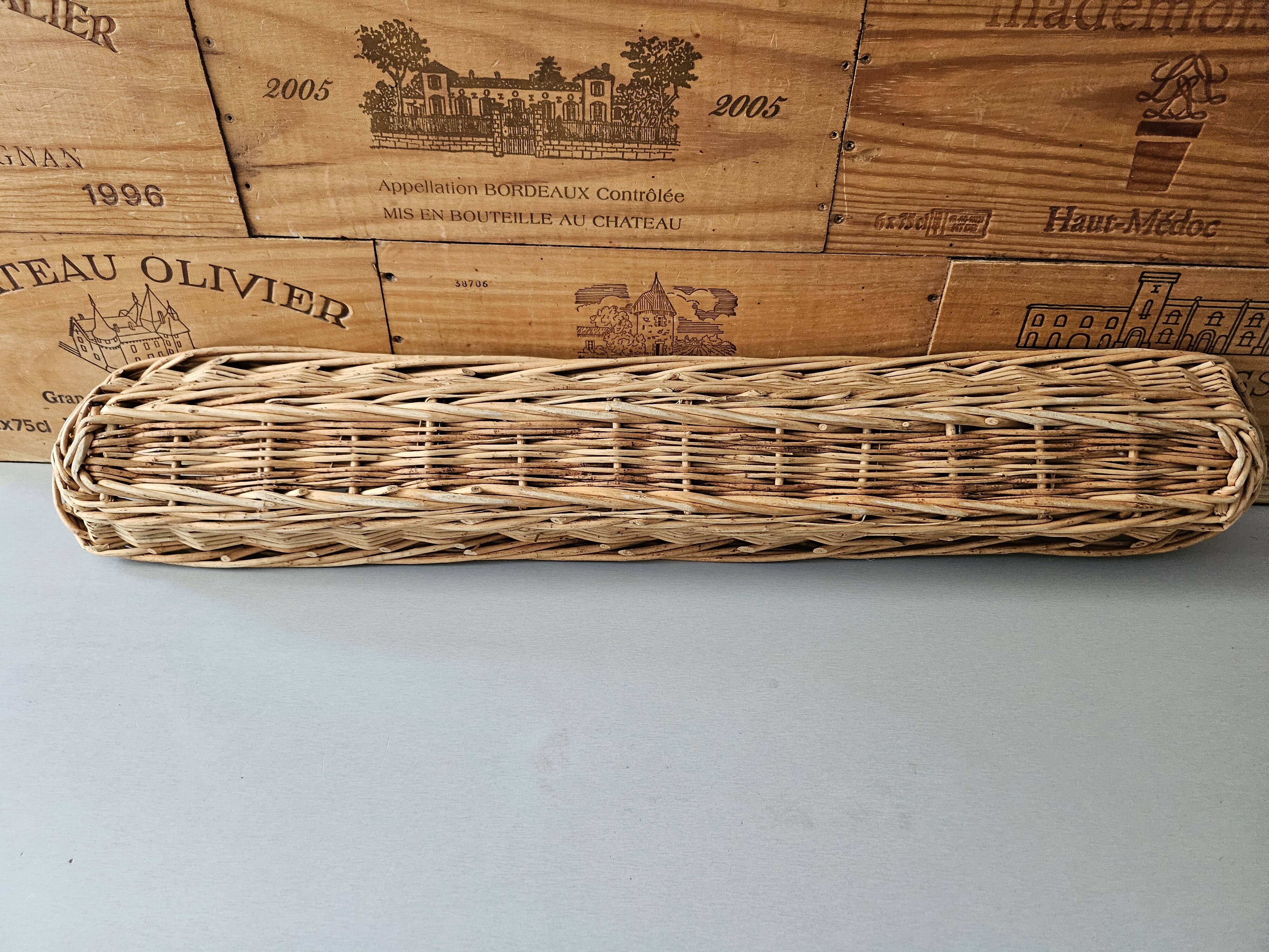 Panière boulanger vintage en osier tressé