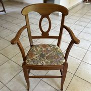 Pair of bridge armchairs in solid cherry wood