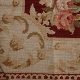 New handmade floral red wool needlepoint tapestry area rug- 91x152cm