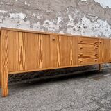 Vintage pine sideboard 1970 1980 Scandinavian style