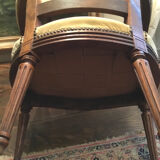 Paire de fauteuils de style Louis XVI velours jaune