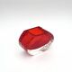 Mandruzzato Murano Vase Sommerso Red Textured Labelled 70s Design