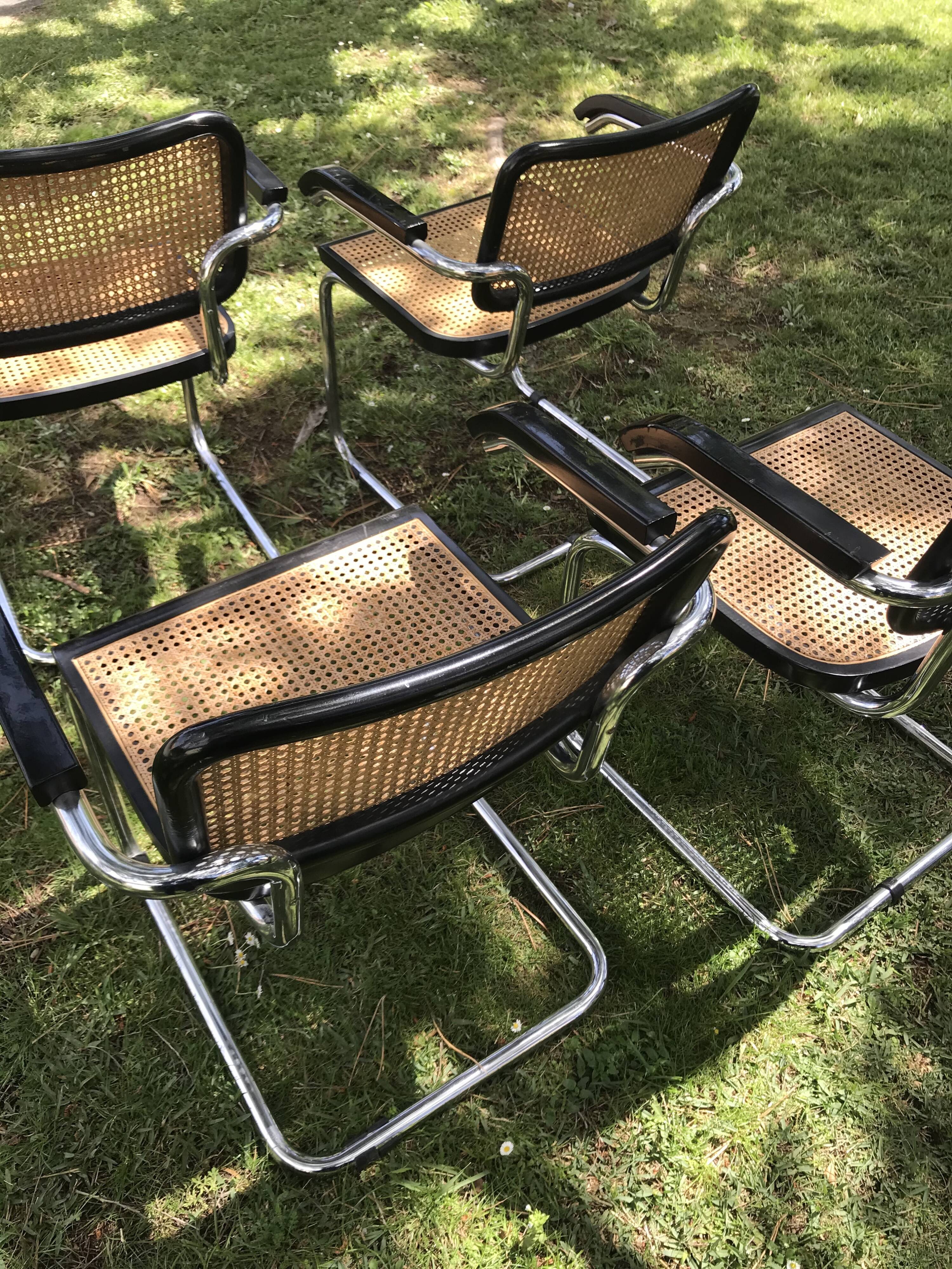 4 chairs B64 Cesca by Marcel Breuer