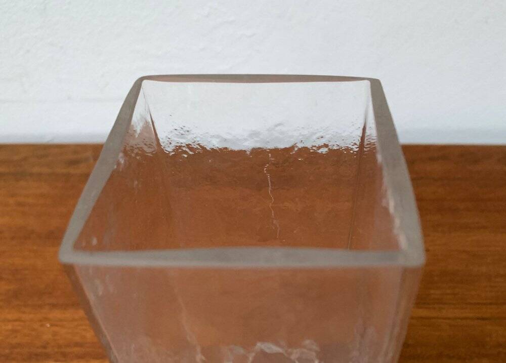 Mid-century Scandinavian glass vase with floral pattern, 1960s.