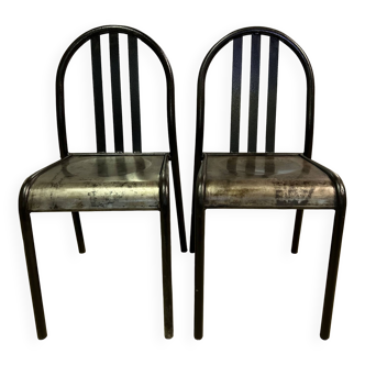 Deux chaises vintage a barreaux.