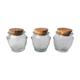 3 Thick glass jars