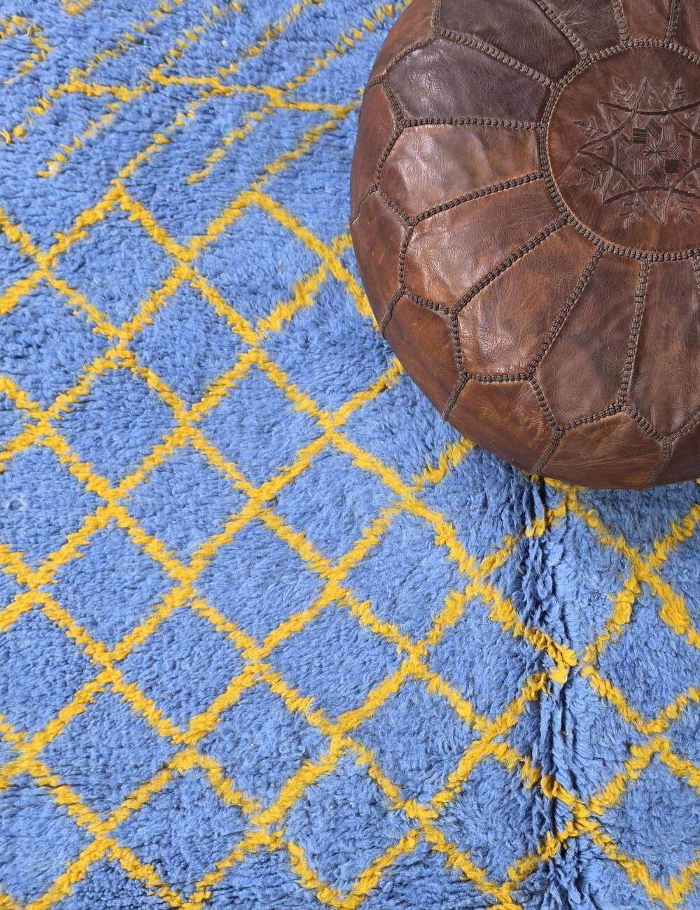 Blue Boujad Carpet from Morocco - 248 x 147 cm