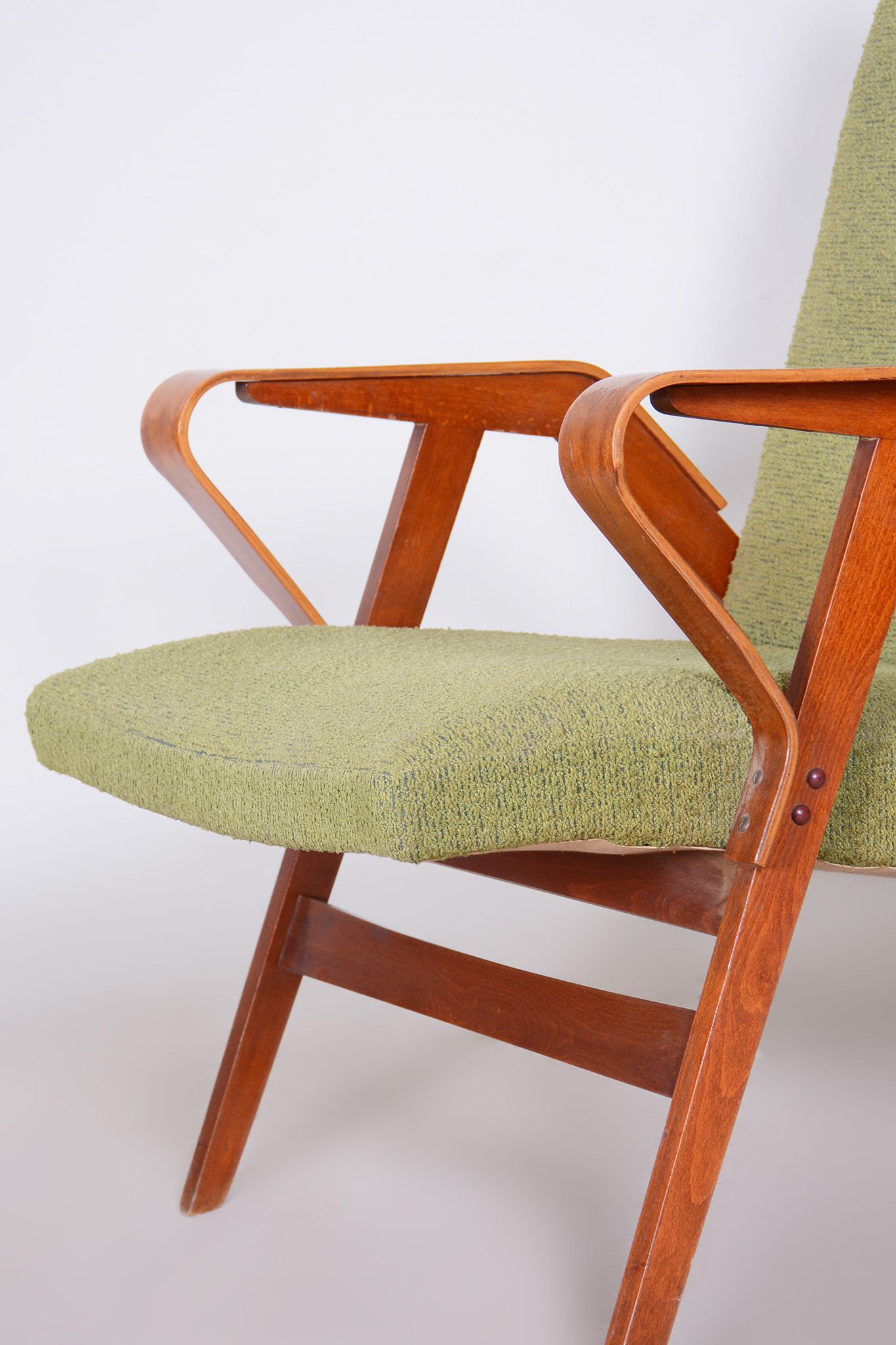Original Mid-Century Green Beech Armchair, Tatra - Pravenec, Czechia, 1950s