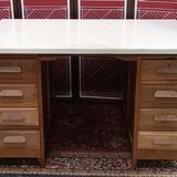 Box desk, 8 drawers, vintage