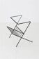 Filigree mid-century modern side table with magazine rack / steel / glass / 1960s