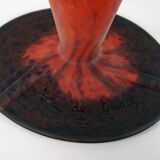 Vintage 1970s Art De France Pate-De-Verre Glass Table Lamp