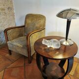 Gueridon art deco noir et bois