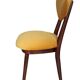 Yellow velvet heart-shaped chair, walnut wood, mid-century, Poland, 1960s.