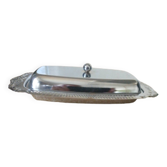 Vintage stainless steel butter dish