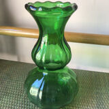 Green glass vase