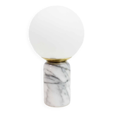 Table lamp in white marble and glass