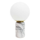 Lampe à poser en marbre blanc et verre