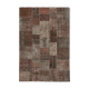 Tapis turc vintage noué à la main 204 cm x 299 cm tapis patchwork marron