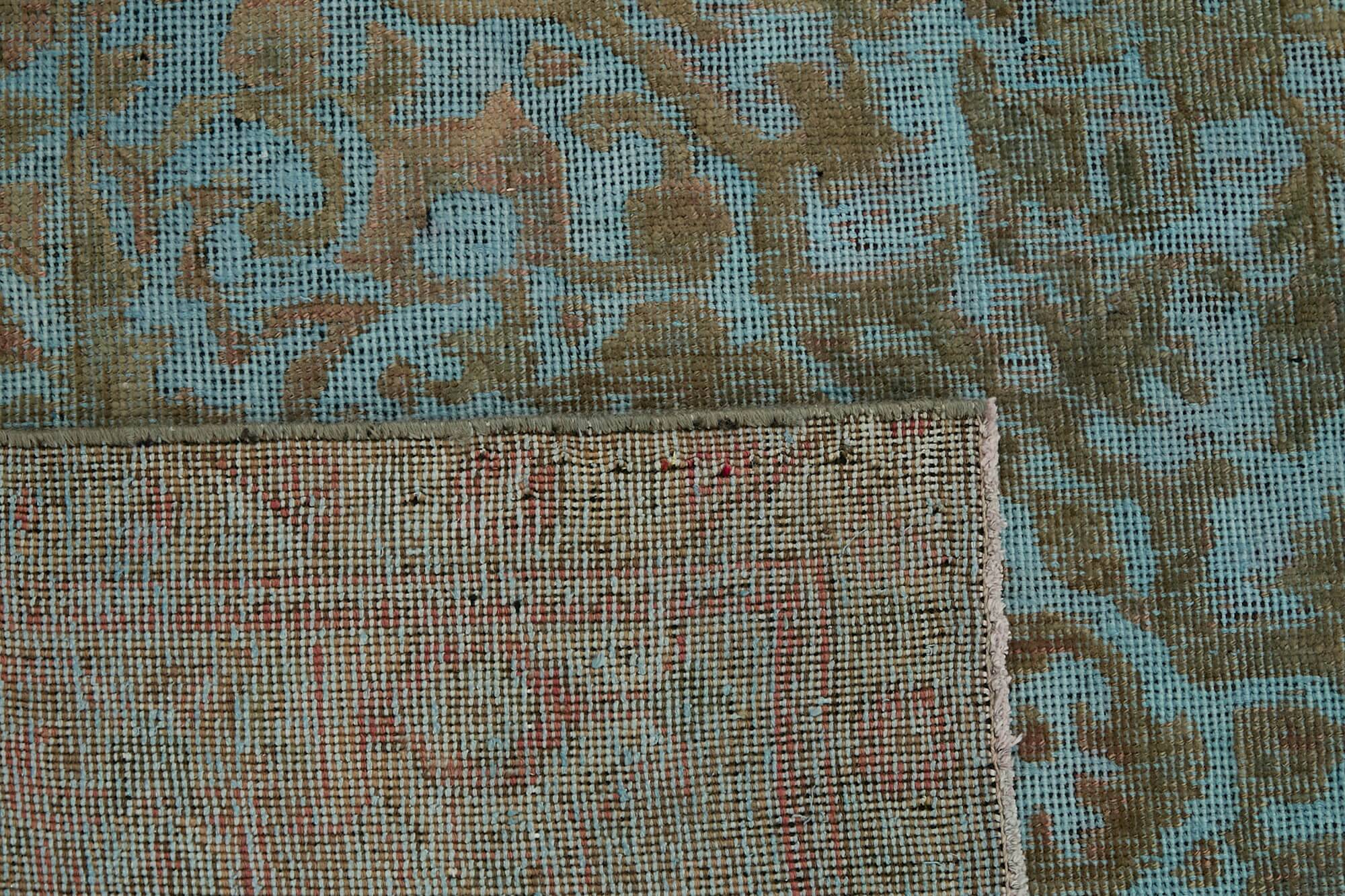 Handmade Oriental Contemporary 1980s 243 cm x 332 cm Blue Wool Carpet
