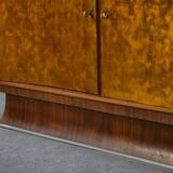 Art Deco rosewood sideboard with gilt door, attributed to Maison Dominique, 1940s