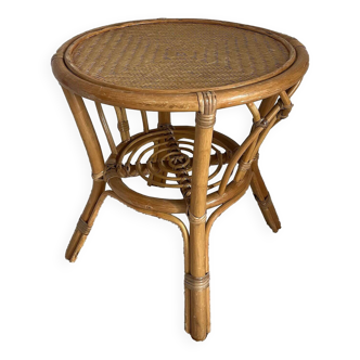 Rattan coffee table, bamboo