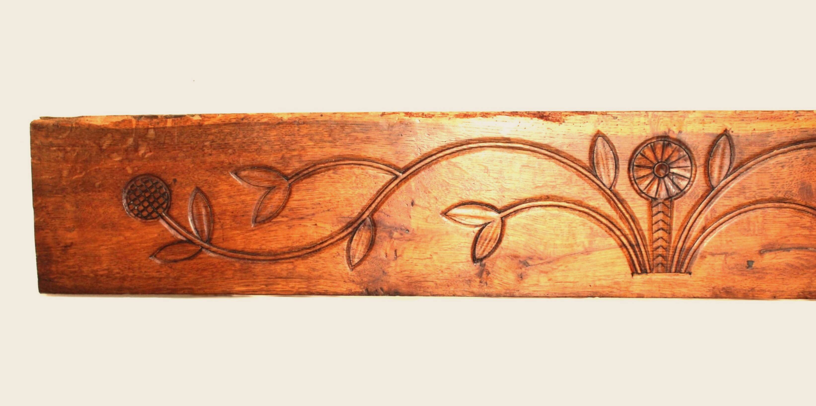 Antique carved wooden decorative panel