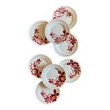 Set of 8 vintage dessert plates Flora