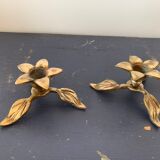 Set of 2 bronze candle holders