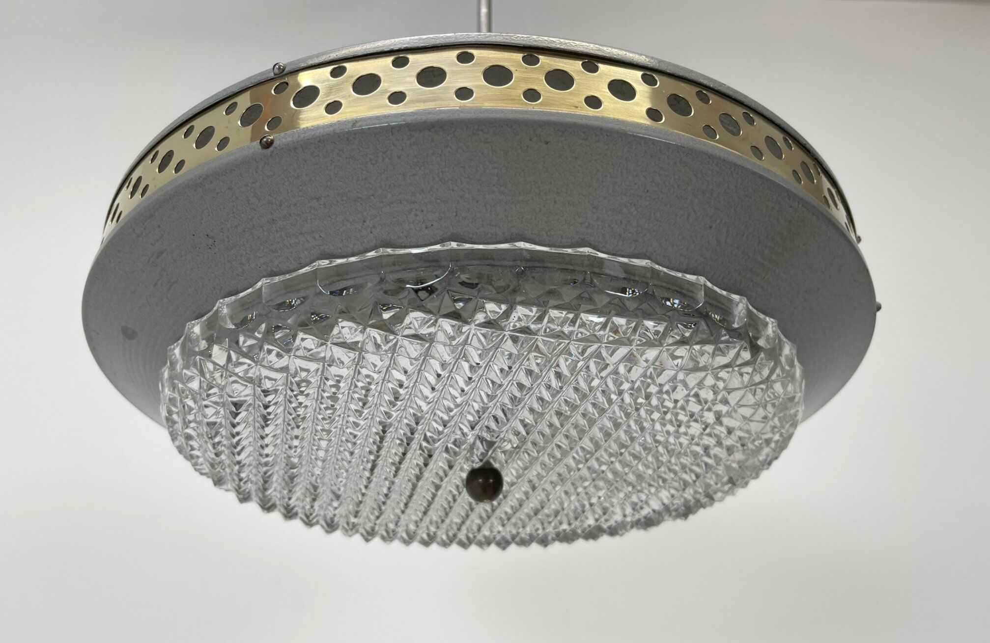 Space Age Metal Pendant by LUDIB Bratislava, Czechoslovakia, 1960's