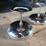 9 antique stainless steel ice cream cups