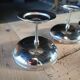 9 antique stainless steel ice cream cups