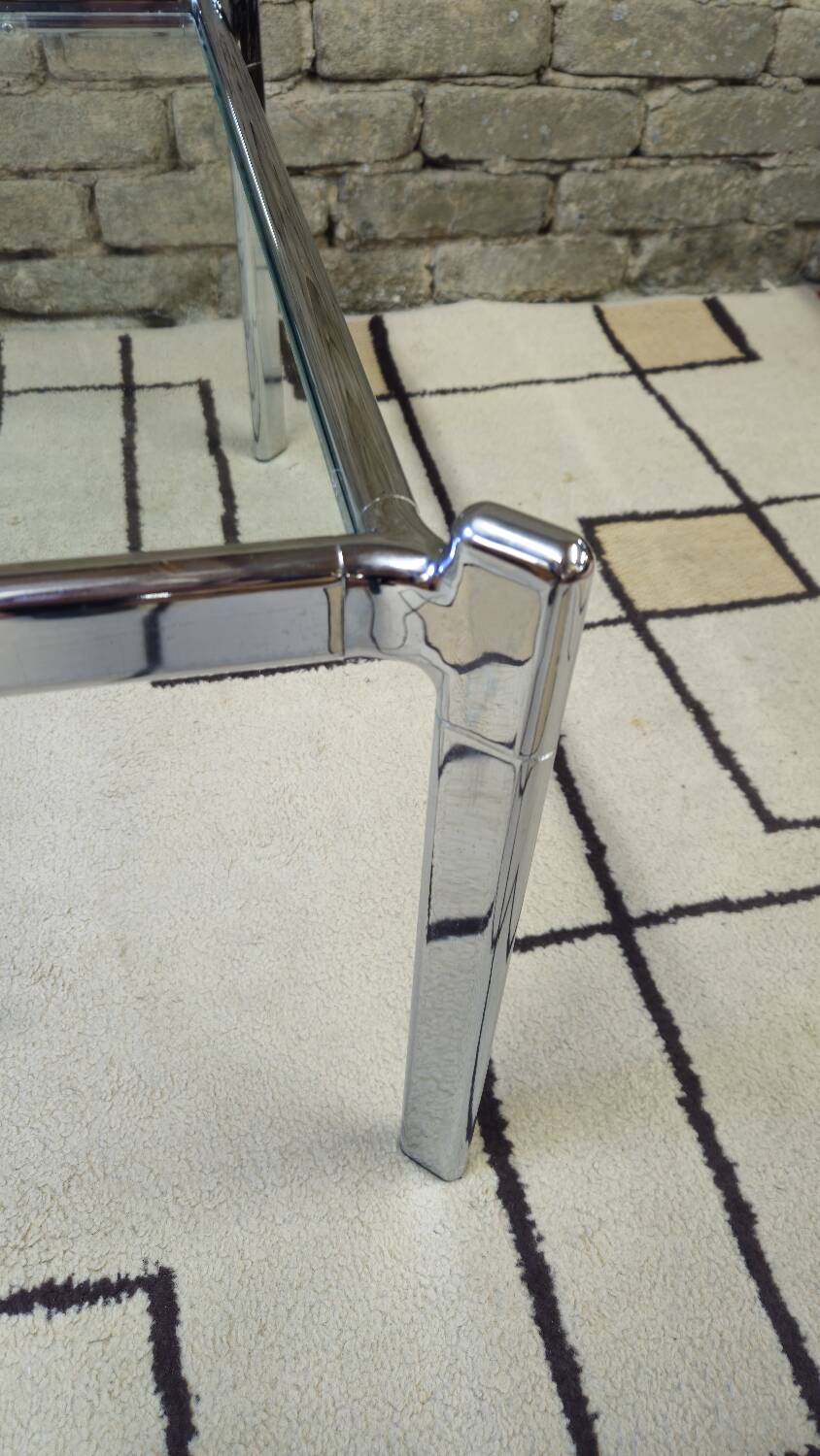 Chrome and glass coffee table, 1970