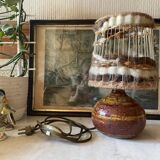 Stoneware lamp La Borne signed Migeon