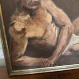 Tableau ancien huile sur panneau : nu acadamique XX eme siecle