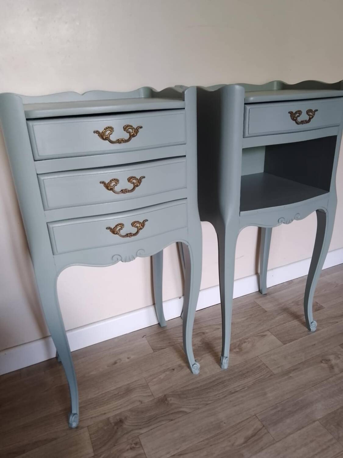 Painted wooden bedside tables