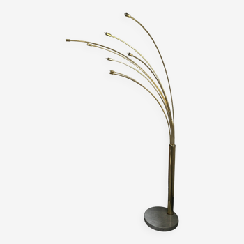 Arc floor lamp 8 branches Italian 1970s