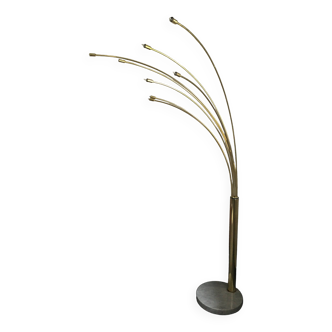 Arc floor lamp 8 branches Italian 1970s