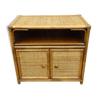Vintage rattan tv furniture 70s